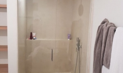 Paroi de douche en verre avec porte